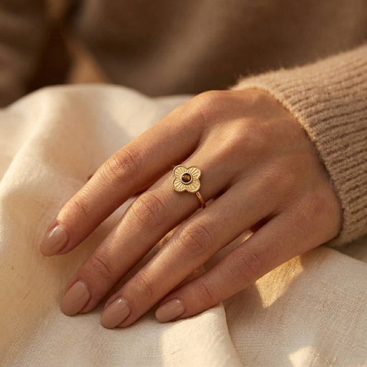 Golden Bloom Adjustable Ring