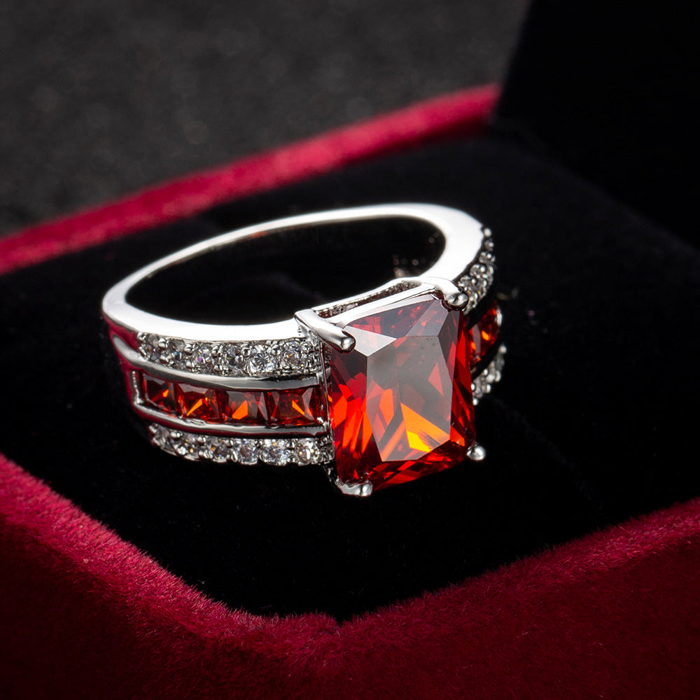 Silver Ruby Dual-Band Ring