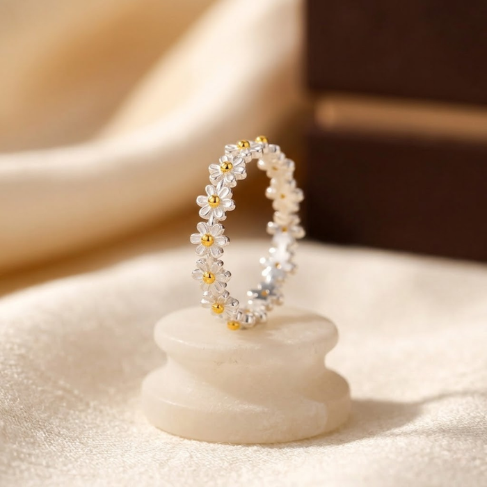 Floral Silver Ring