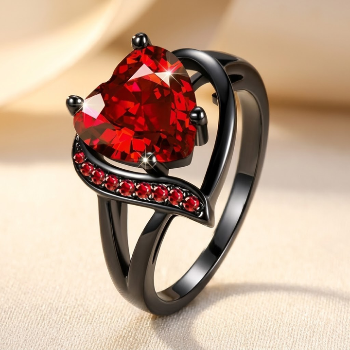 Sterling Ruby Heart-Shaped Ring
