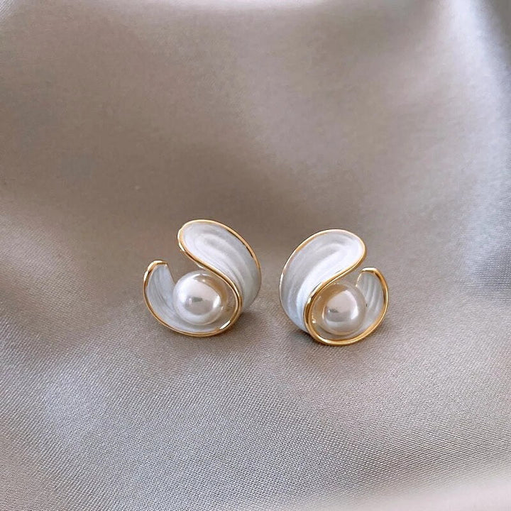 Antoinette Graceful White Opal Earrings