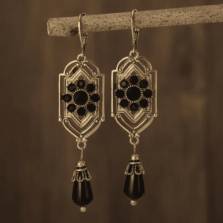 Obsidian Gemstone Dangle Earrings