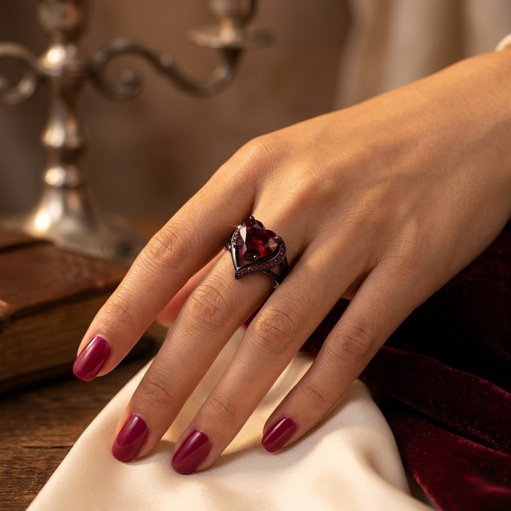 Sterling Ruby Heart-Shaped Ring