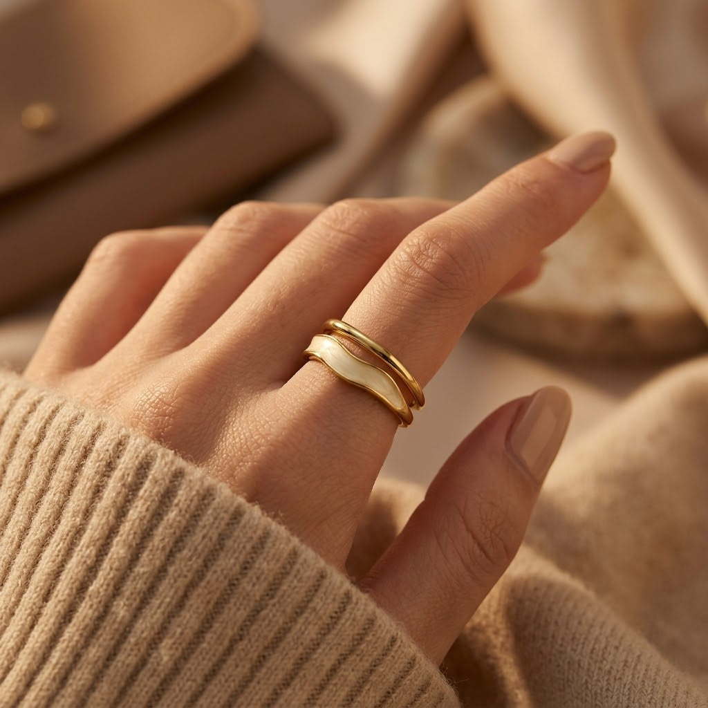 Gold Sculpted Wraparound Ring