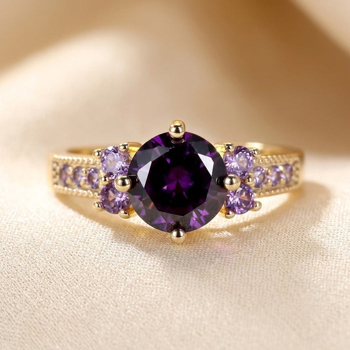 Amethyst Accent Ring in Gold