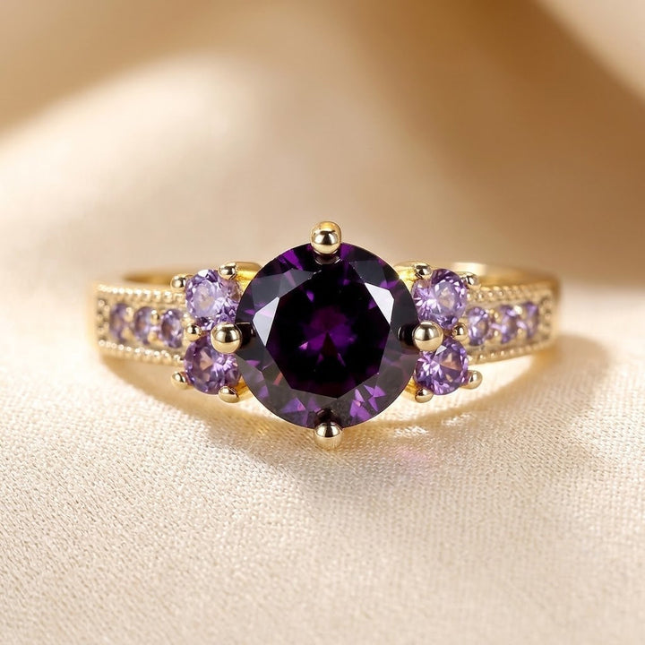 Amethyst Accent Ring in Gold