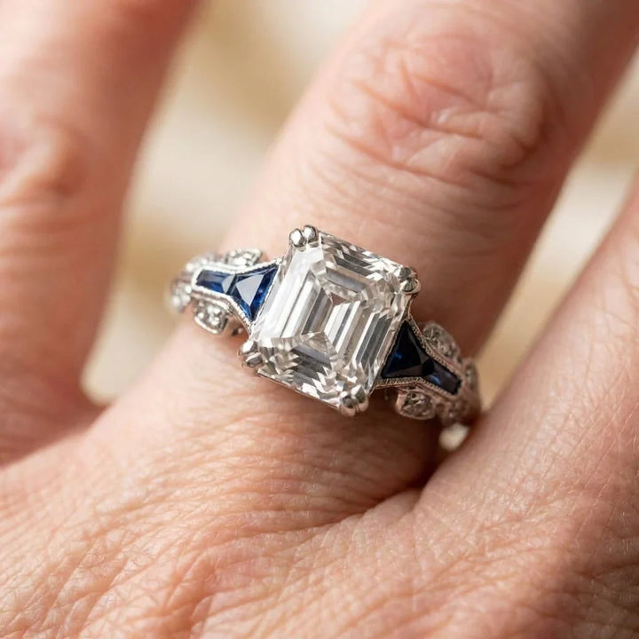 Lavish Blue Silver Ring