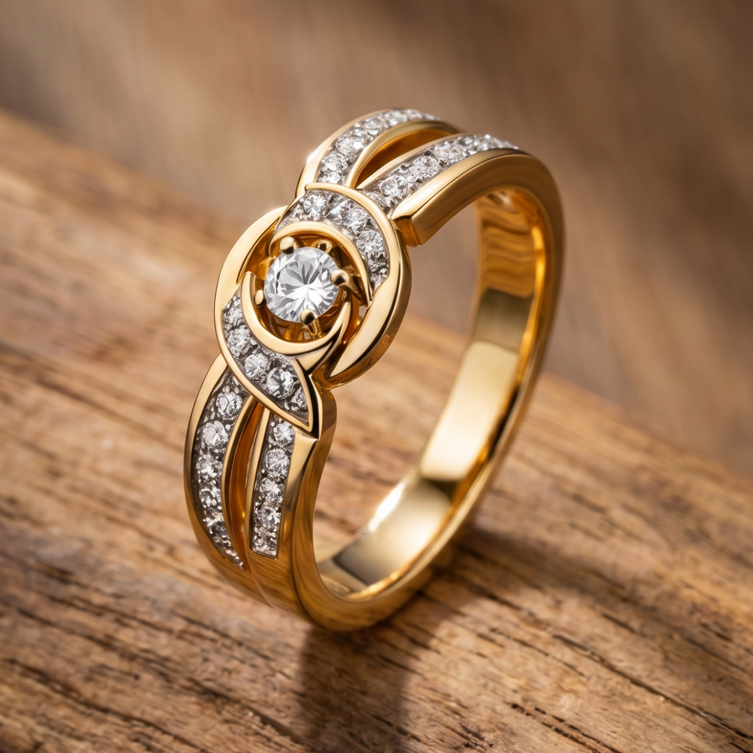 Timeless Gold Infinity Ring with Crystal Accents
