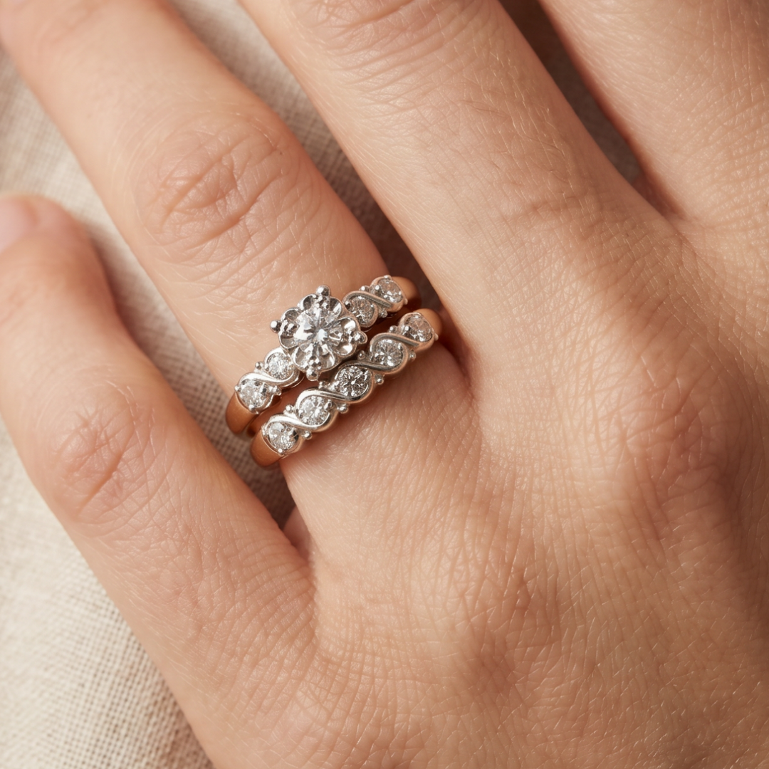 Retro Glittering Gold Ring