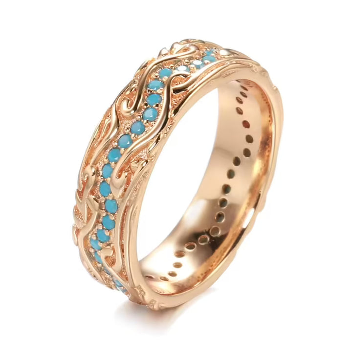 Antique Rose Gold Turquoise Ring