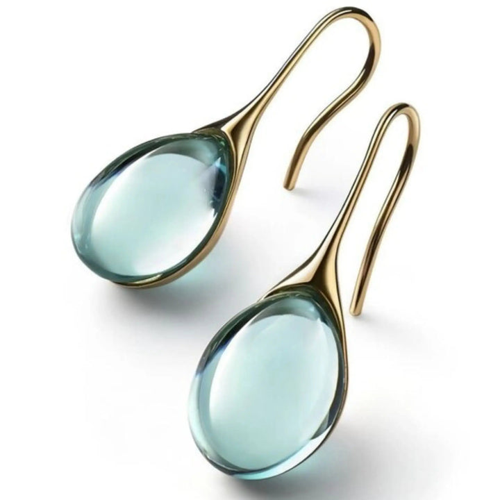 Gold and Silver Crystal Dangle Earrings
