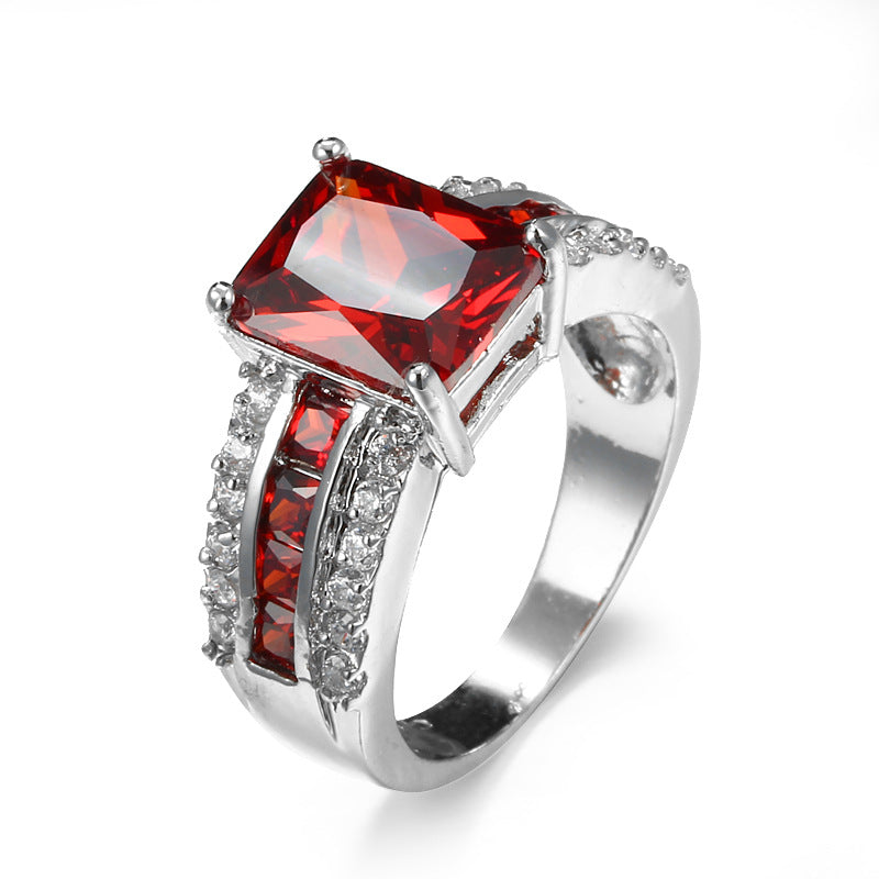 Silver Ruby Dual-Band Ring