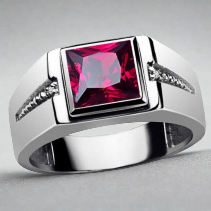 Retro Square Crystal Ring