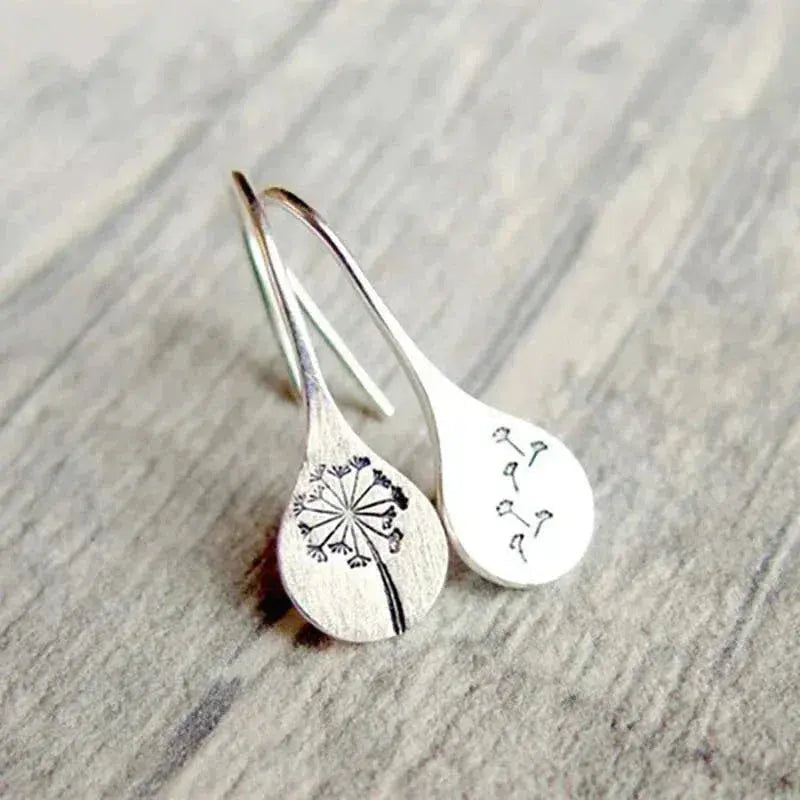 925 Sterling Silver Dandelion-Inspired Ear Jewelry