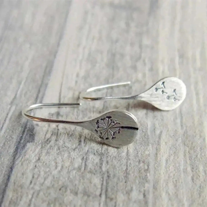 Vintage Floral Silver Earrings