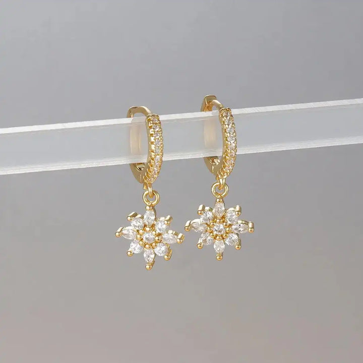 Timeless Crystal Snowflake Dangle Earrings