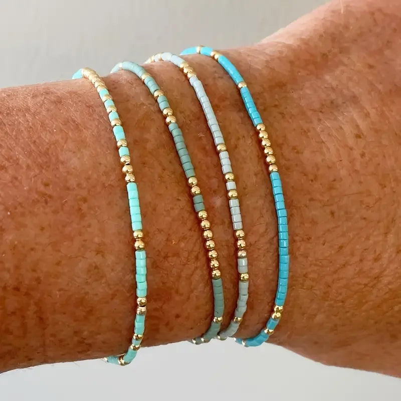 Stylish Boho Turquoise Bead Bracelet Collection