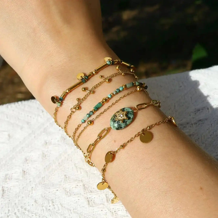 Gold Lava Turquoise Bracelet Collection