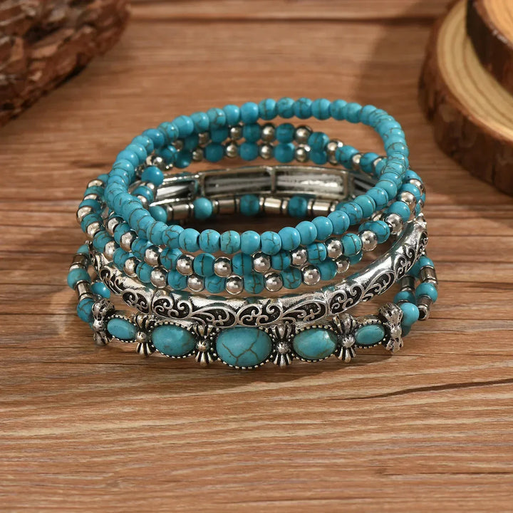Bohemian Turquoise Gemstone Bracelet Collection