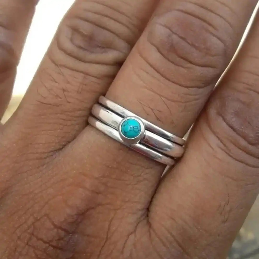 Bohemian Stacked Turquoise Gemstone Ring