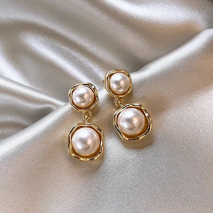 Sophisticated Double Pearl Earrings