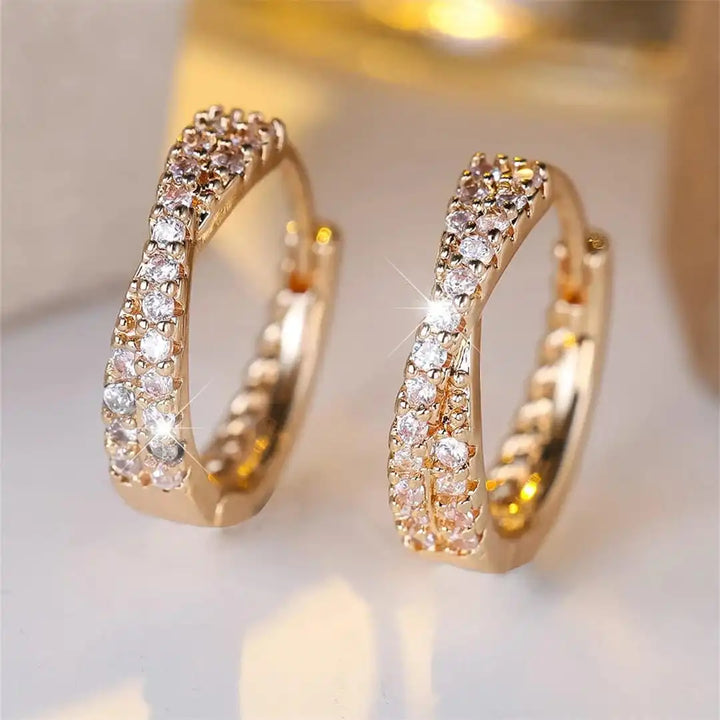 Retro Zirconia Hoop Earrings