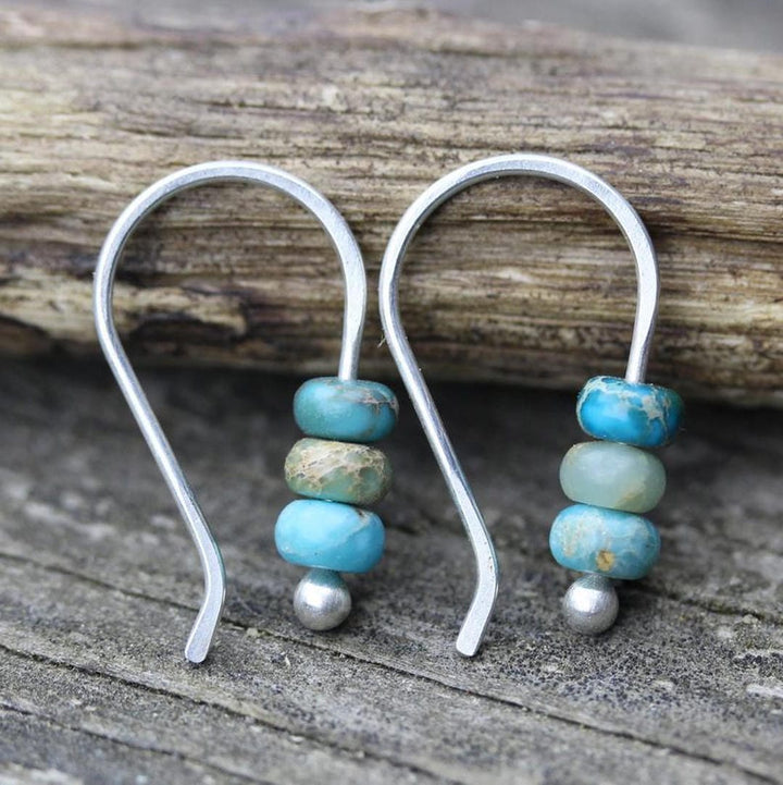 Aqua Gemstone Dangle Earrings