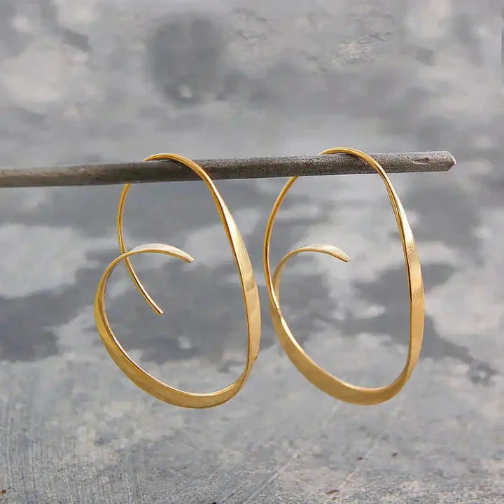 Spiral Drop Earrings with Open Design