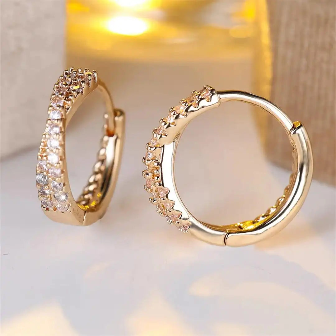 Retro Zirconia Hoop Earrings