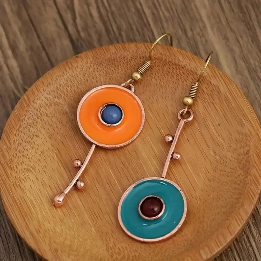 Vintage Bronze-Hued Gemstone Earrings