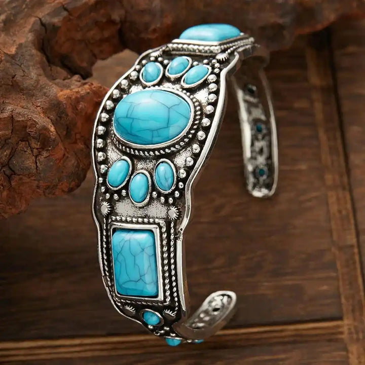 Retro Bohemian Turquoise Bangle Bracelet