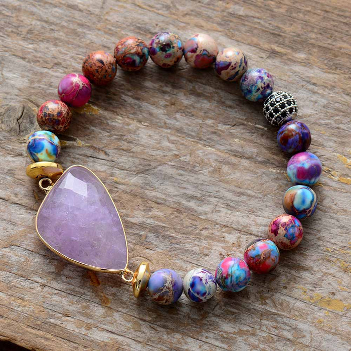 Bohemian Amethyst Beaded Bracelet