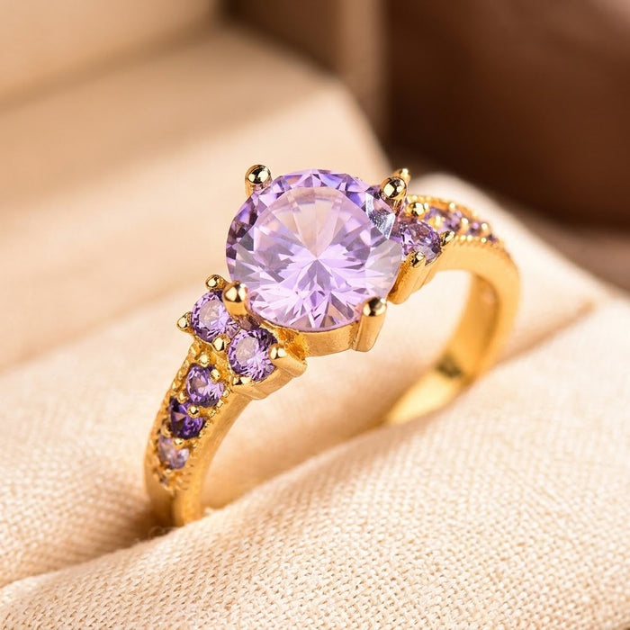 Amethyst Cluster Ring in Gold