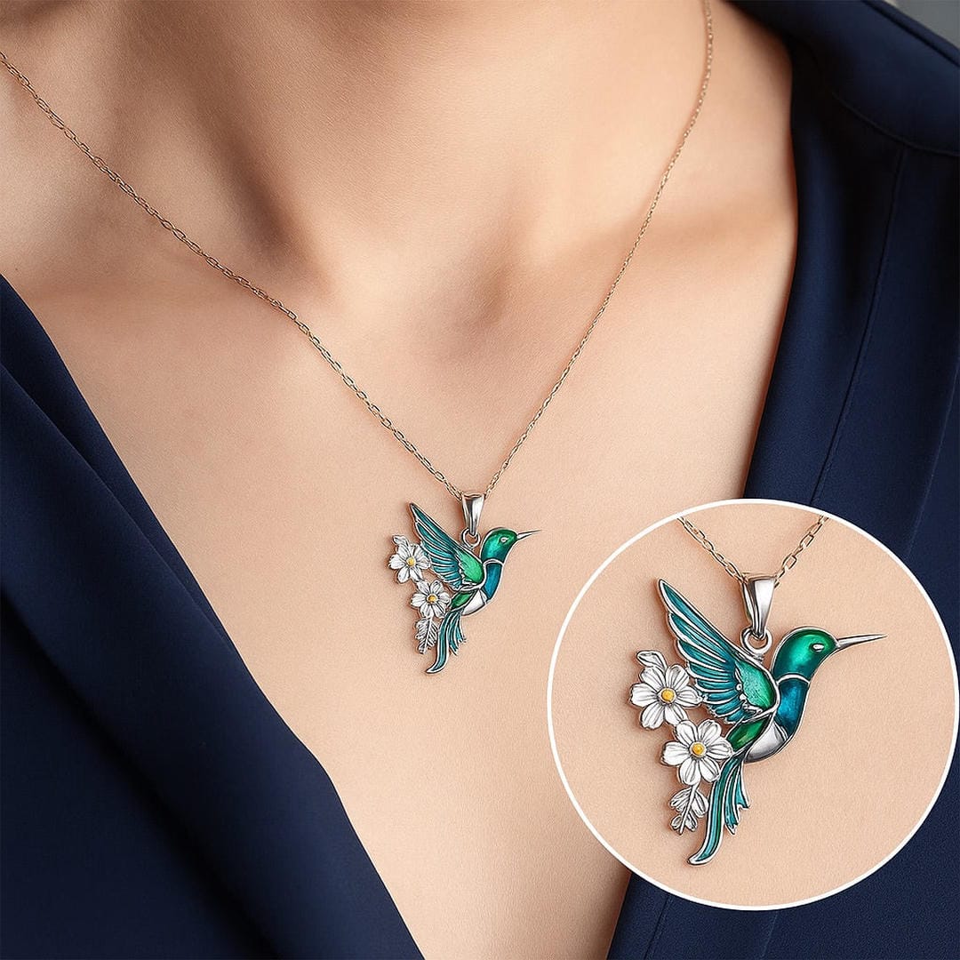 Beautiful Hummingbird Necklace Set with Matching Earrings