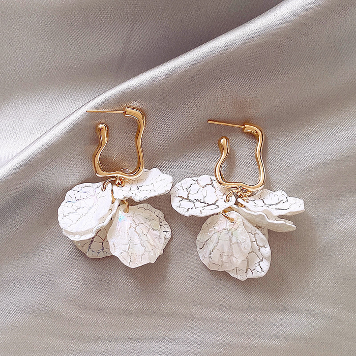 Chic Earrings Featuring White Floral Accents