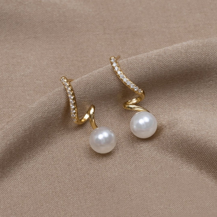 Iridescent Wave Pearl Earrings